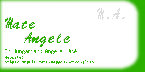 mate angele business card